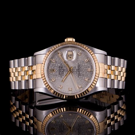 rolex datejust oyster 36mm|Rolex 36mm Datejust with diamonds.